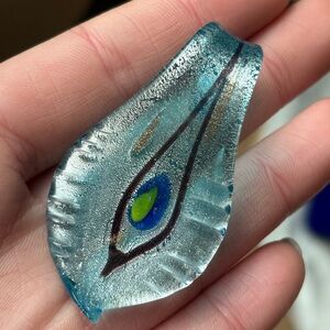 Handcrafted Glass Pendant with Peacock Design